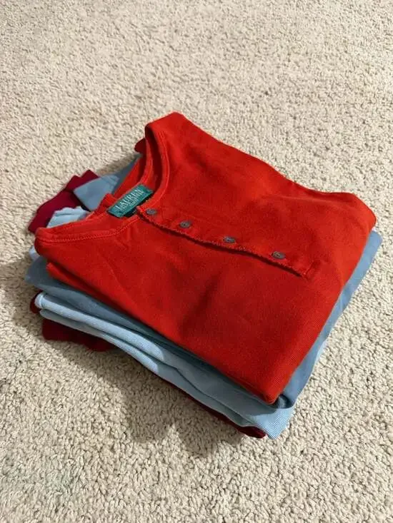 Lot of 4 Lauren Ralph Lauren Petite S Ribbed Henley Long Sleeve Tops - Picture 6 of 6